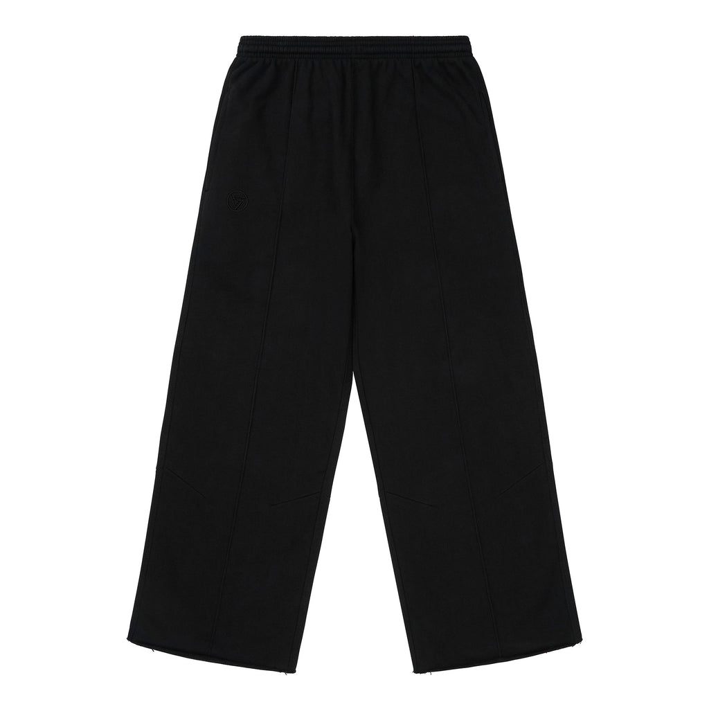HYPLAND HEAVY WEIGHT PLEATED LOGO SWEAT PANTS (BLACK)