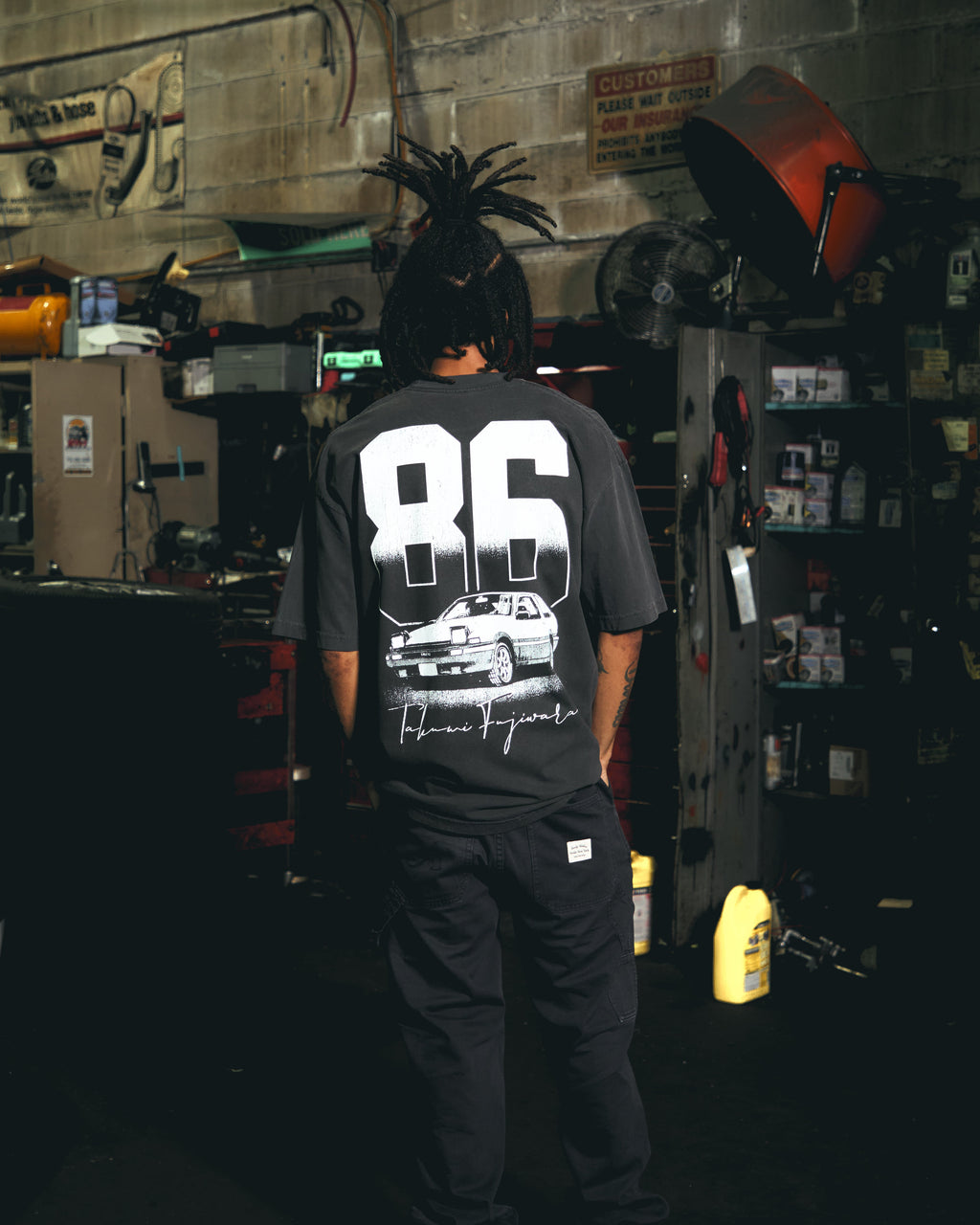 INITIAL D FUJIWARA 86 SHIRT (WASHED BLACK)