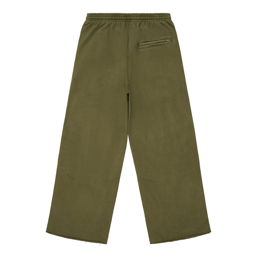 HYPLAND HEAVY WEIGHT PLEATED LOGO SWEAT PANTS (OLIVE)