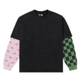 DEMON SLAYER SIBLING DOUBLE LAYER LONG SLEEVE SHIRT (WASHED BLACK)