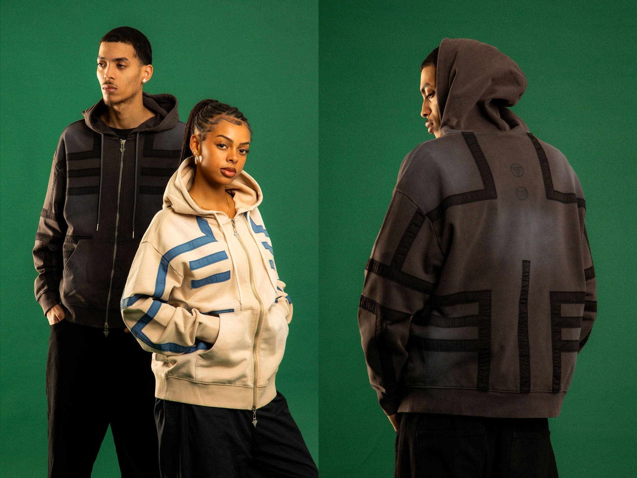 DEMON SLAYER AKAZA ZIP UP HOODIE (CREAM)