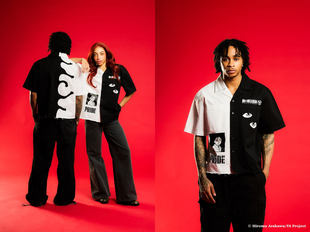 FMAB PRIDE BUTTON UP SHIRT (BLACK/WHITE) *PRE-ORDER*