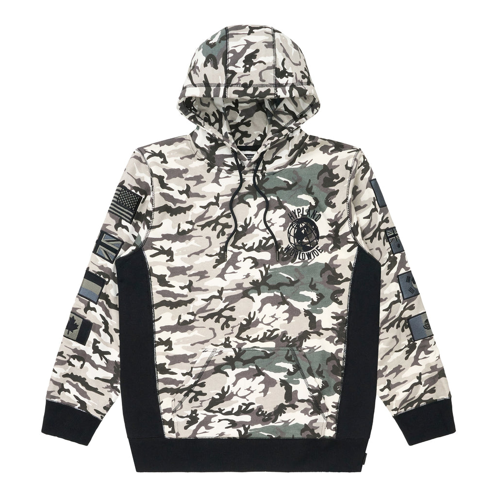 HYPLAND WORLDWIDE CAMO FLAG HOODIE (WHITE)