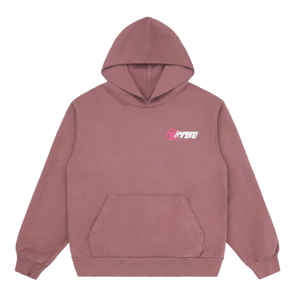 HYPLAND SLANT LOGO HOODIE (MAUVE)