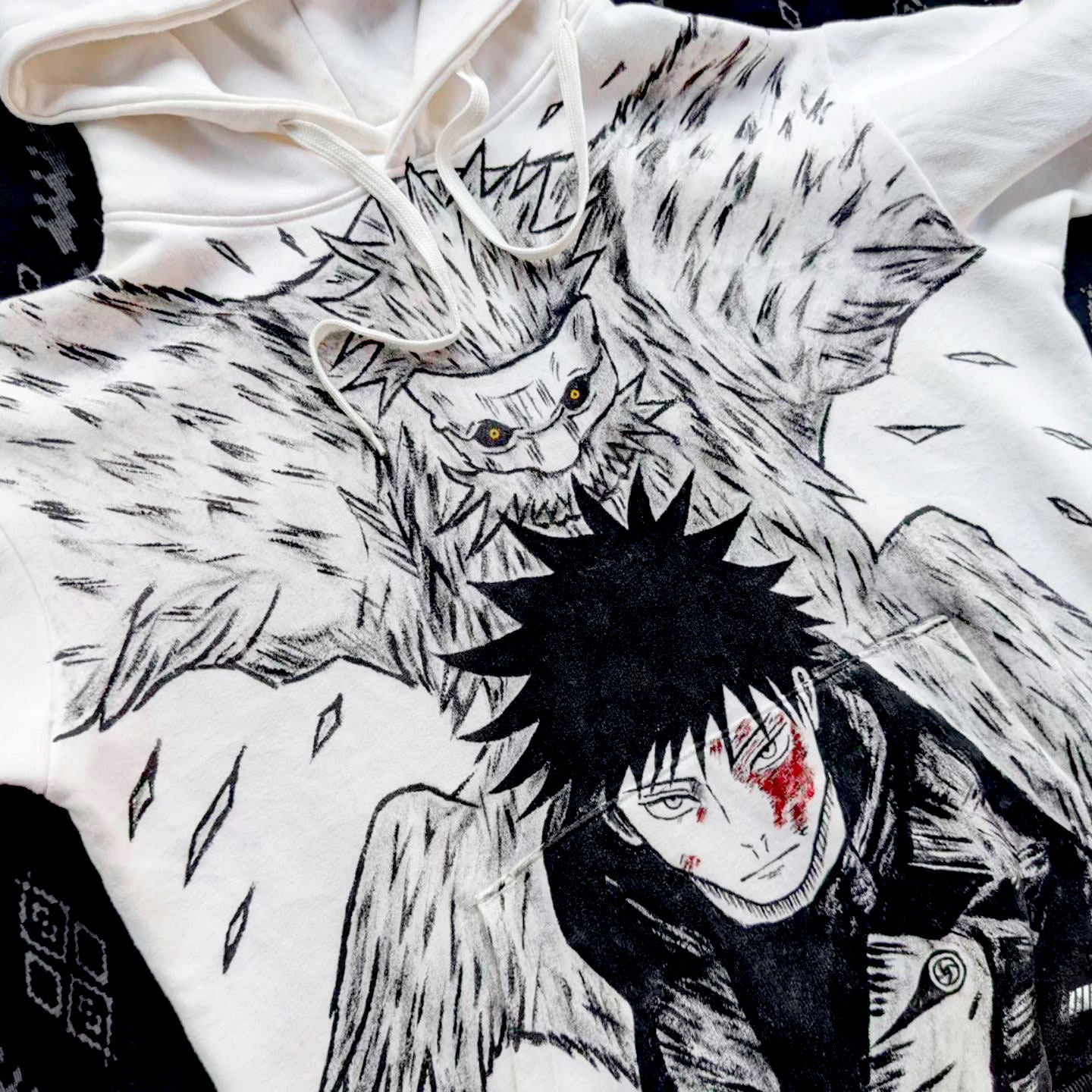 Jujutsu Kaisen Megumi Fushiguro Spray Painting Hoodie Pre-Order