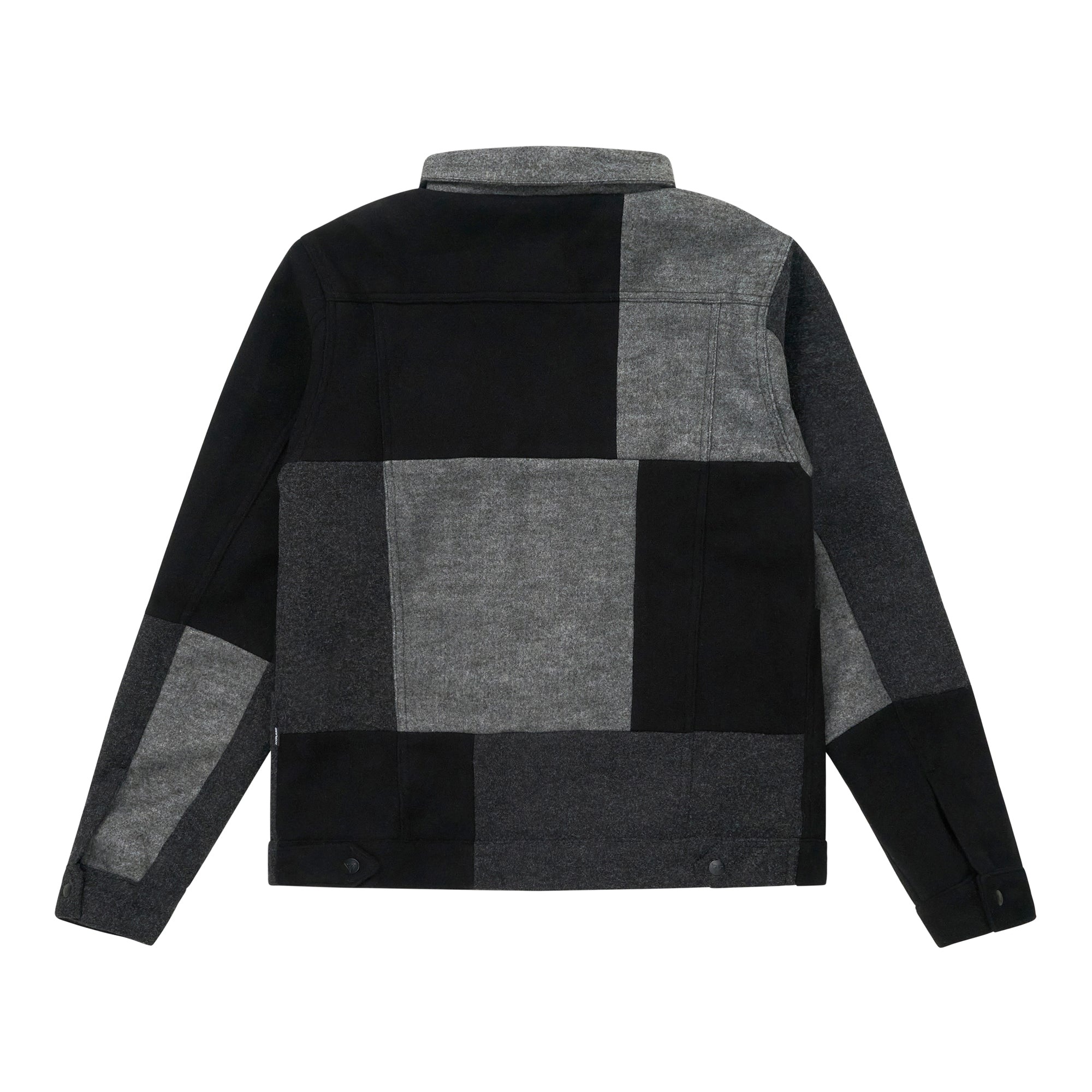 HYPLAND WOOL PATCHWORK TRUCKER JACKET (BLACK)