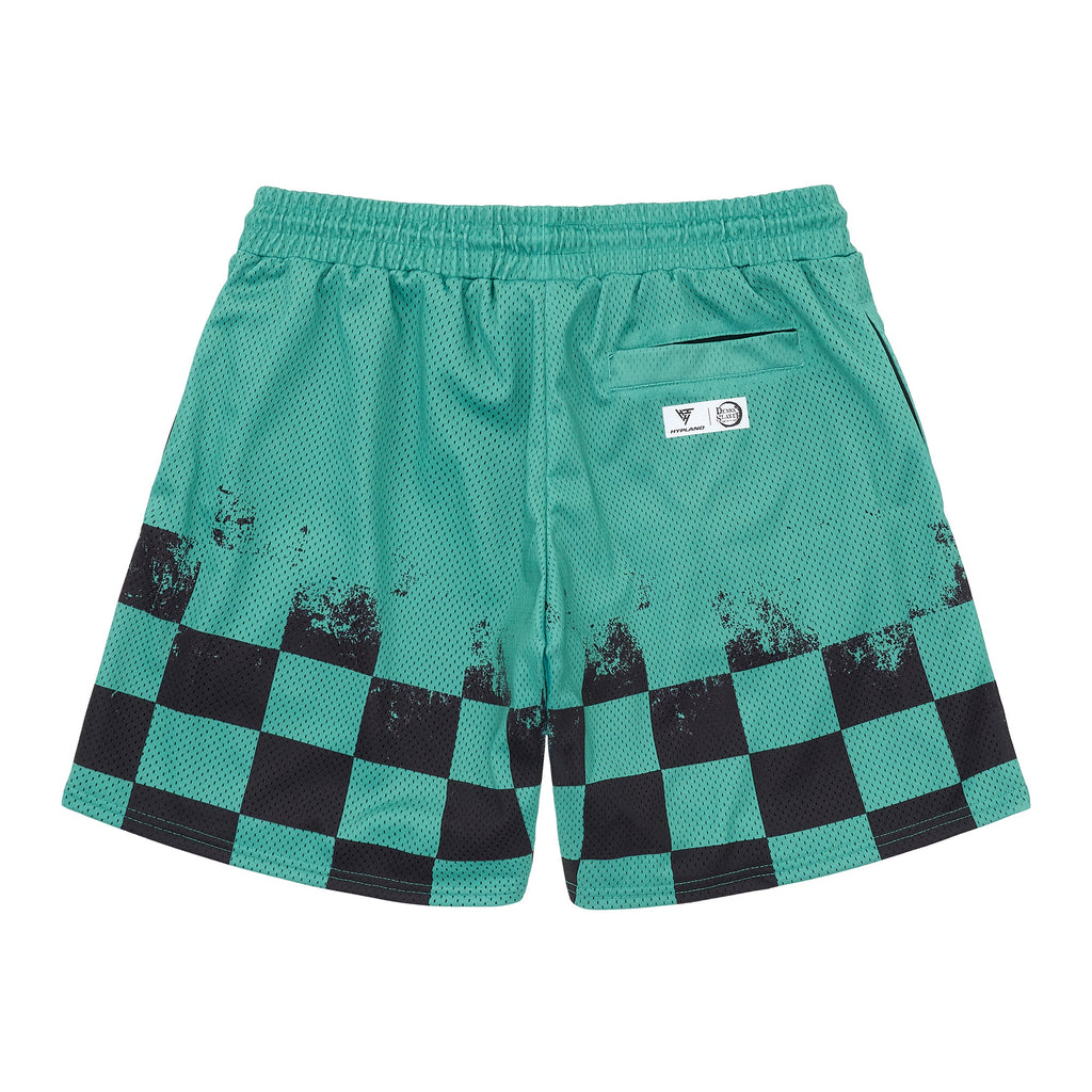 DEMON SLAYER TANJIRO MESH SHORTS (GREEN)