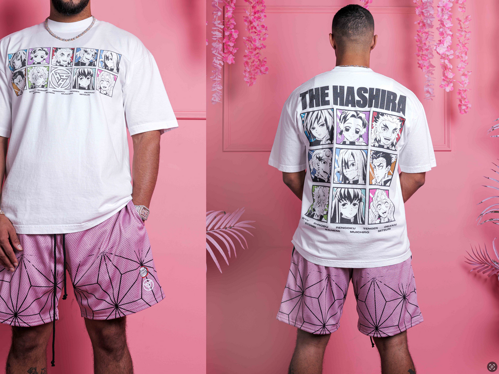 DEMON SLAYER NEZUKO MESH SHORTS (PINK)