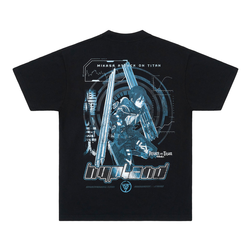 AOT MIKASA BATTLE SHIRT (BLACK)