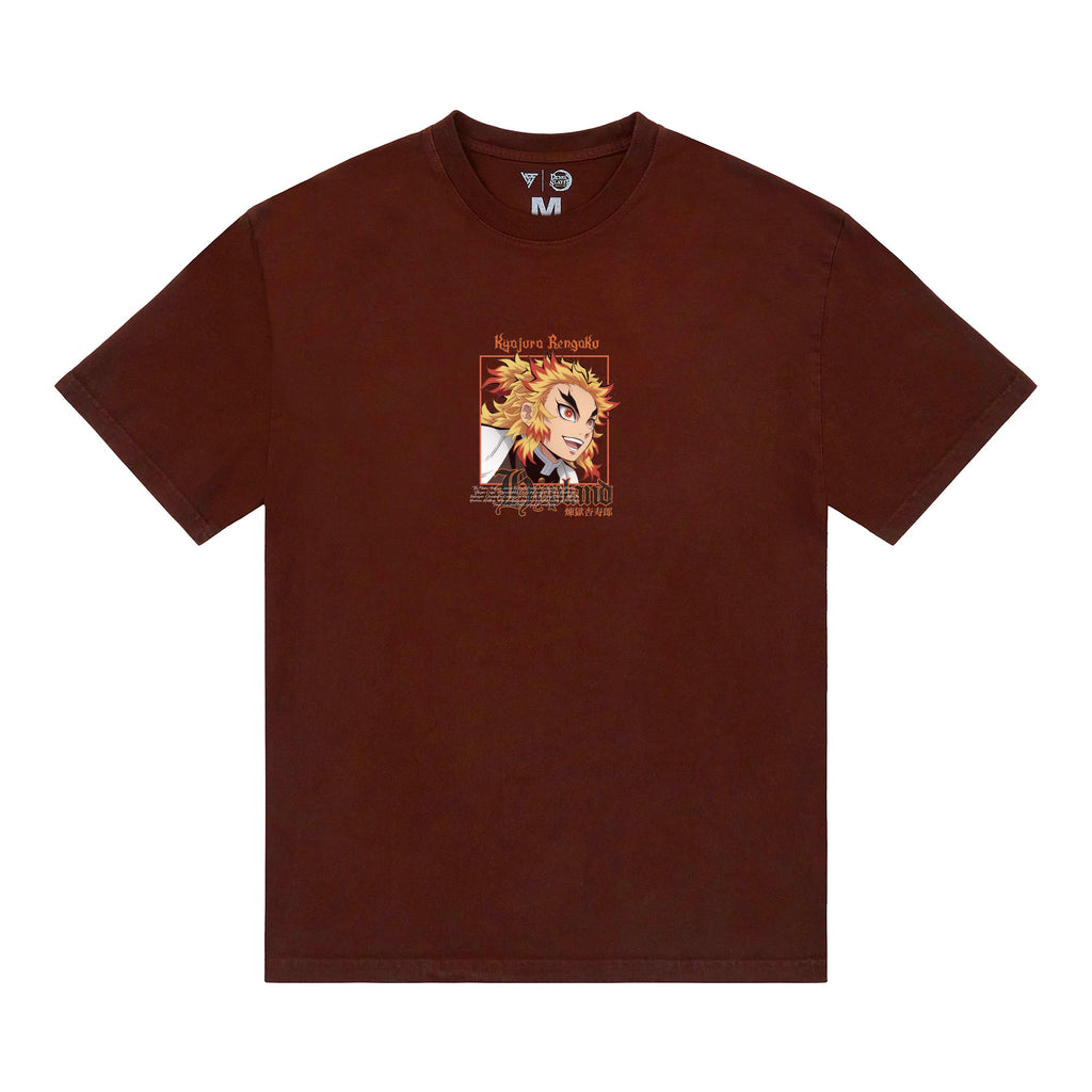 DEMON SLAYER RENGOKU FLAME SHIRT (BURGUNDY)